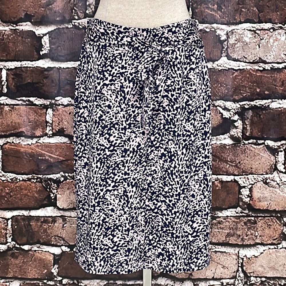 14th & Union Skirt Pink Blue Pencil Tie Split Front Size Medium